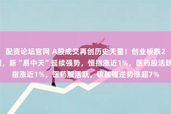 配资论坛官网 A股成交再创历史天量!创业板跌2%,商业航天集体回调,新“易中天”延续强势,恒指涨近1%,医药股活跃,碳酸锂逆势涨超7%